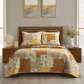 Nanshing Fayetta Floral 3 pc Quilt Set