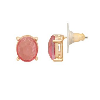 LC Lauren Conrad Rose Cut Oval Stone Stud Earrings