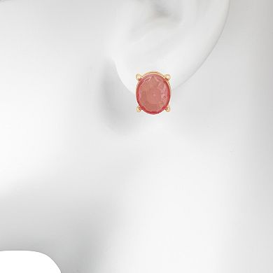 LC Lauren Conrad Rose Cut Oval Stone Stud Earrings
