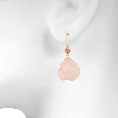 LC Lauren Conrad Gold Tone Acrylic Flower Petal Drop Earring