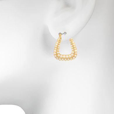 LC Lauren Conrad Simulated Pearl Door Knocker Hoop Earring