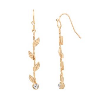 LC Lauren Conrad Gold Tone Vine Linear Drop Earrings