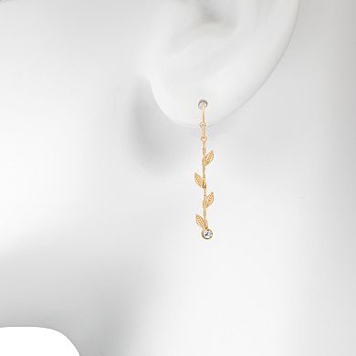 LC Lauren Conrad Gold Tone Vine Linear Drop Earrings