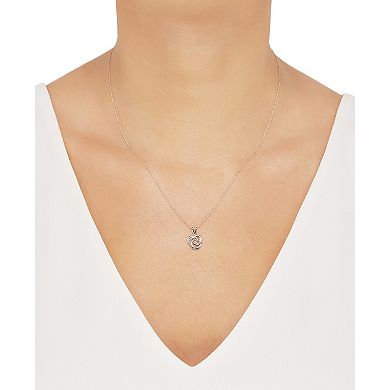 Everlasting Gold 10k Tri-Tone Gold Love Knot Drop Pendant Necklace
