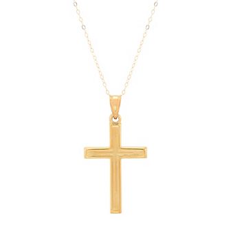 Everlasting Gold 14k Gold Cross Pendant Necklace