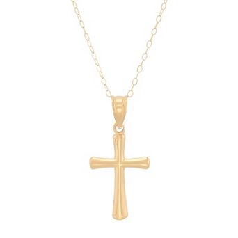 Everlasting Gold 14k Gold Cross Pendant Necklace
