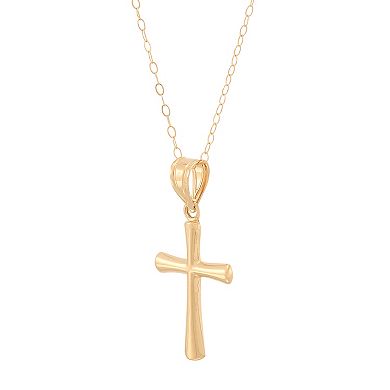 Everlasting Gold 14k Gold Cross Pendant Necklace
