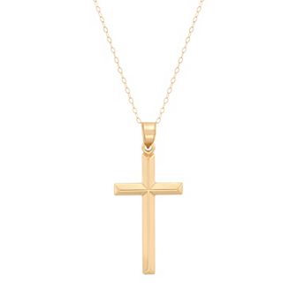 Everlasting Gold 14k Gold Cross Pendant Necklace