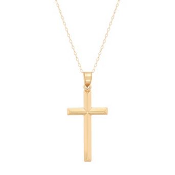 Everlasting Gold 14k Gold Cross Pendant Necklace