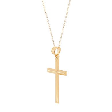 Everlasting Gold 14k Gold Cross Pendant Necklace