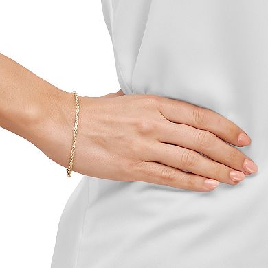 Everlasting Gold 10k Gold 2.5 mm Hollow Rope Bracelet
