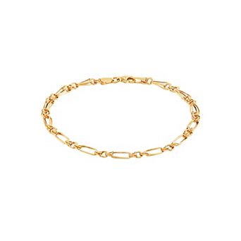 Everlasting Gold 10k Gold Flat Double Link Bracelet