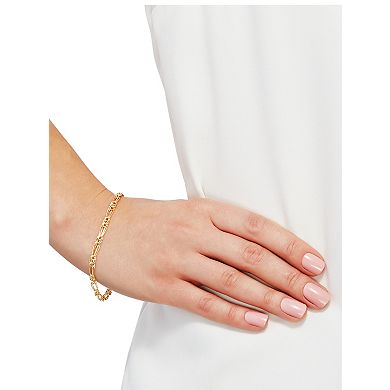Everlasting Gold 10k Gold Flat Double Link Bracelet