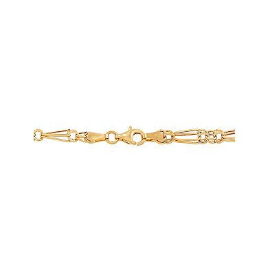Everlasting Gold 10k Gold Flat Double Link Bracelet