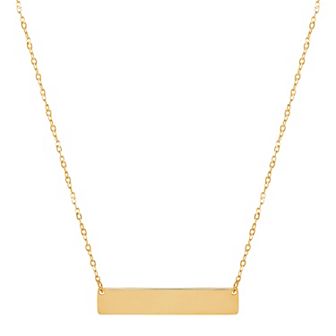 Everlasting Gold 10k Gold Bar Necklace
