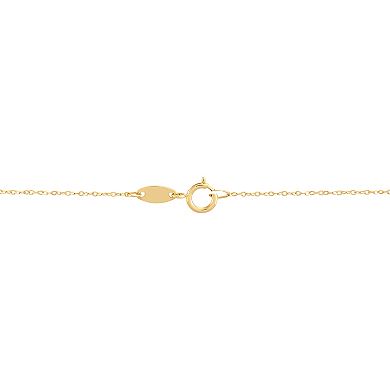 Everlasting Gold 10k Gold Tube Open Heart Necklace