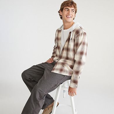 Men's Aeropostale Long Sleeve Flannel Hoodie