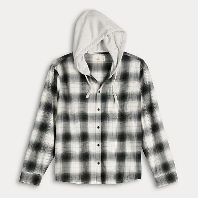 Men's Aeropostale Long Sleeve Flannel Hoodie