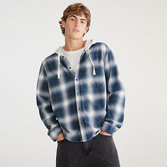 Men's Aeropostale Long Sleeve Flannel Hoodie