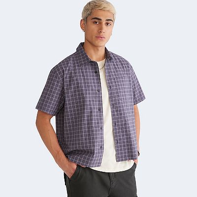 Men's Aeropostale Short Sleeve Boxy Microplaid Top
