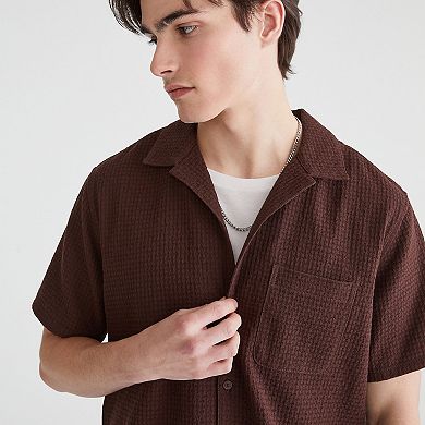 Men's Aeropostale Short Sleeve Texture Solid Shirt