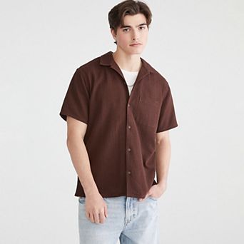 Men's Aeropostale Short Sleeve Texture Solid Shirt