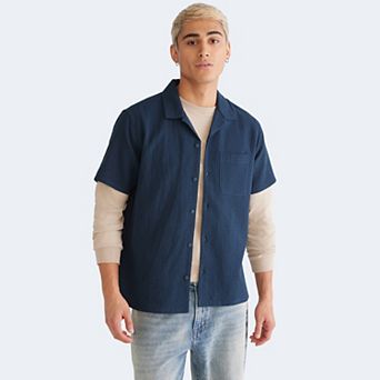 Men's Aeropostale Short Sleeve Texture Solid Shirt