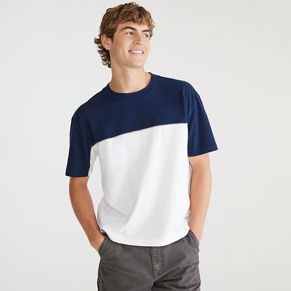 GOSEN AEROLEAD Tシャツ 12122 ホワイト/ブルー Men's Aeropostale Vintage Colorblock Graphic Tee