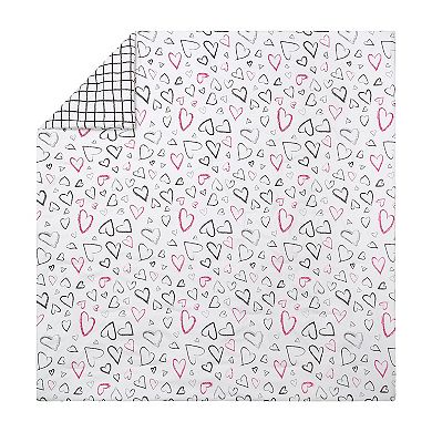 Girls' Urban Playground Roxy Hearts Comforter Set with Shams