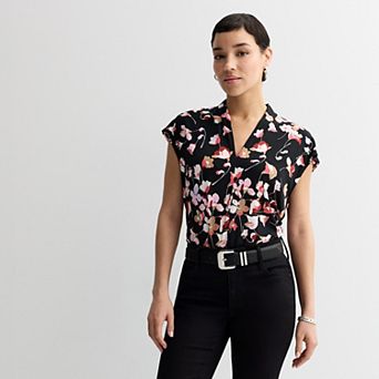 Petite Nine West Dolman V-Neck Knit Top