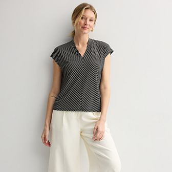 Petite Nine West Dolman V-Neck Knit Top