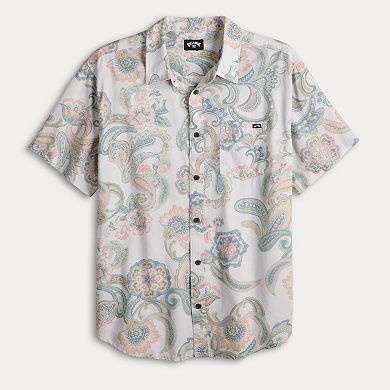 Men's Billabong Gray Short Sleeve Button-Down Shirt