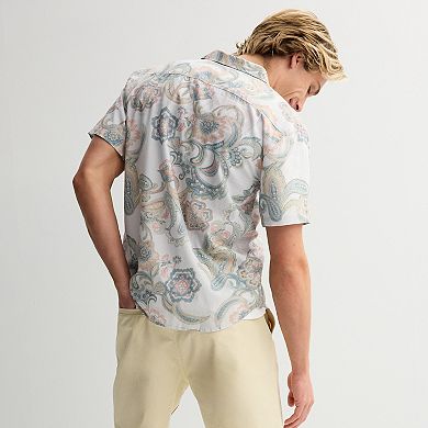Men's Billabong Gray Short Sleeve Button-Down Shirt