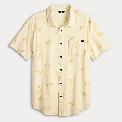 Men's Billabong Khaki Short Sleeve Button-Down Shirt
