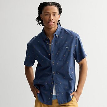 Men's Billabong Navy Short Sleeve Button-Down Shirt