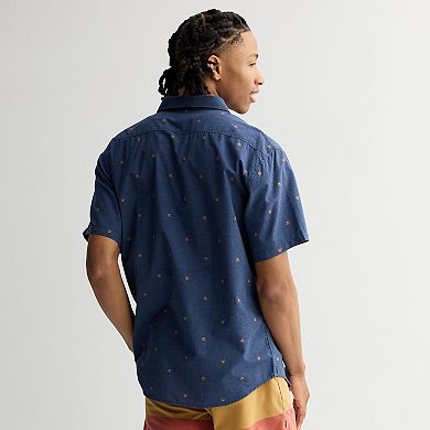 Men's Billabong Navy Short Sleeve Button-Down Shirt