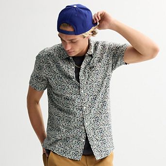 Men's RVCA Short Sleeve Button Down Shirt