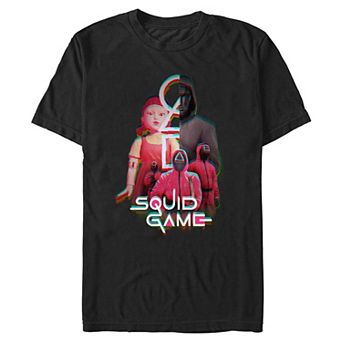 Men's Squid Game Character Glitch Graphic Tee