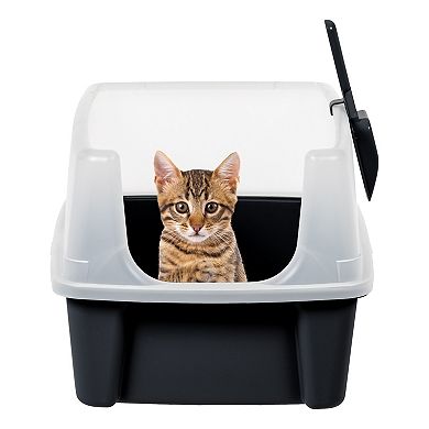 Iris Large Cat Litter Box w/Shield & Scoop