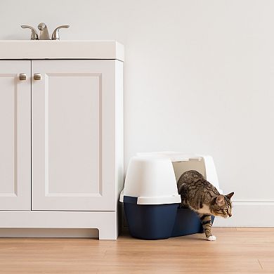 Iris Hooded Corner Litter Box