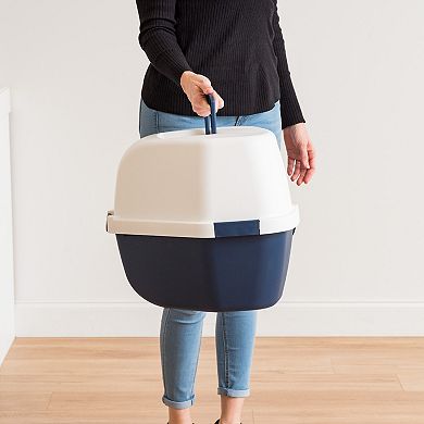 Iris Hooded Corner Litter Box