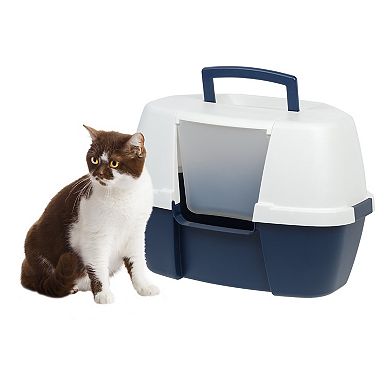 Iris Hooded Corner Litter Box