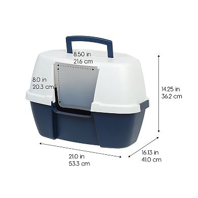 Iris Hooded Corner Litter Box