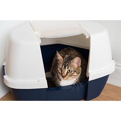 Iris Hooded Corner Litter Box