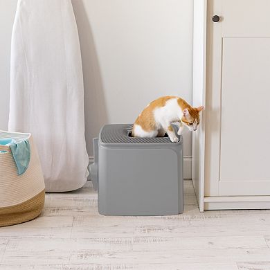 Iris Top Entry Cat Litter Box with Scoop