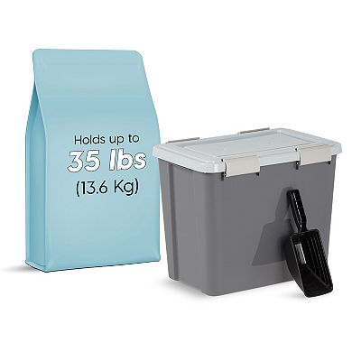 Iris 30-lbs. Airtight Pet Food Container with Scoop