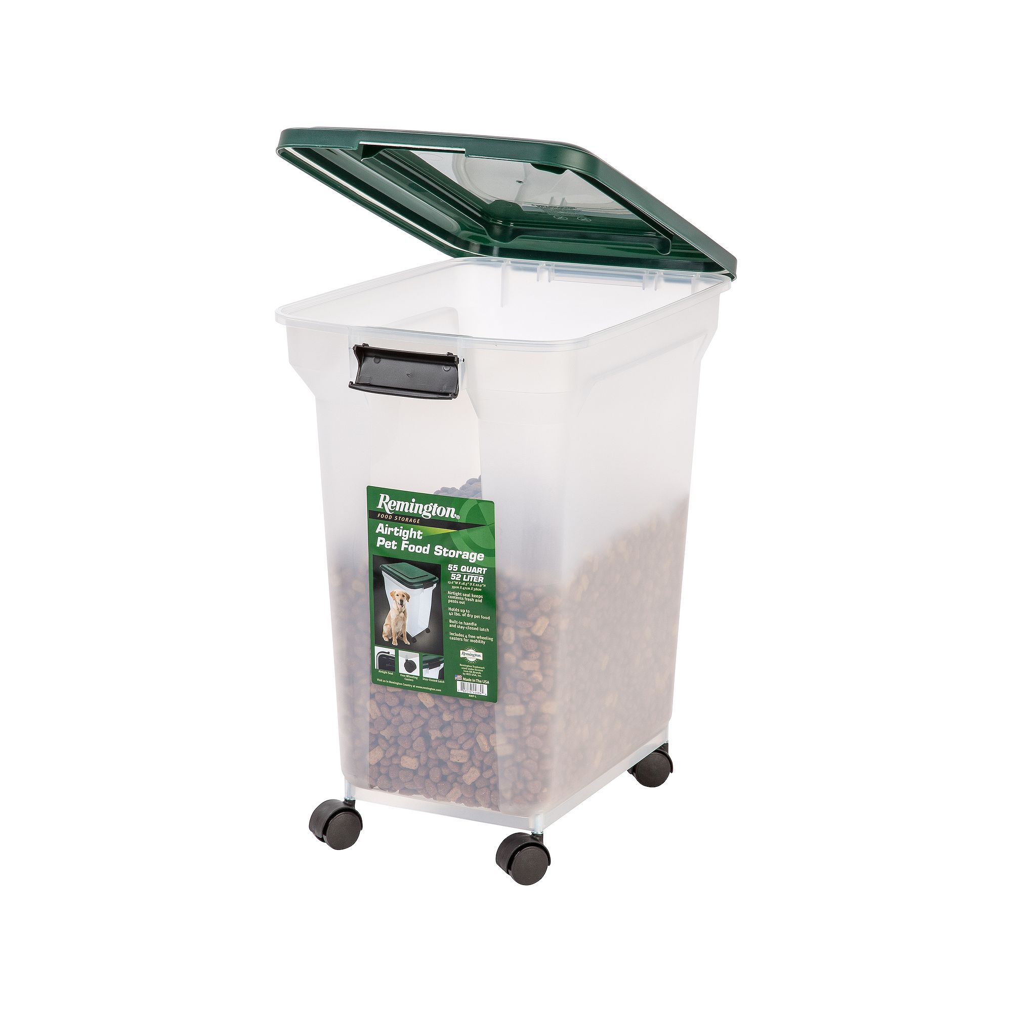 Iris 55-qt. Remington Premium Airtight Pet Food Container, Green