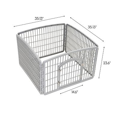Iris 24-in. Exercise 4-Panel Pet Playpen with Door