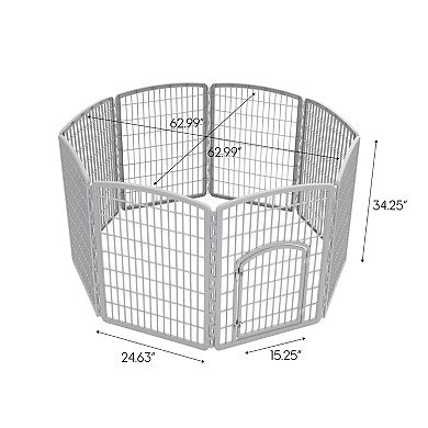 Iris 34-in. Exercise 8-Panel Pet Playpens with Door
