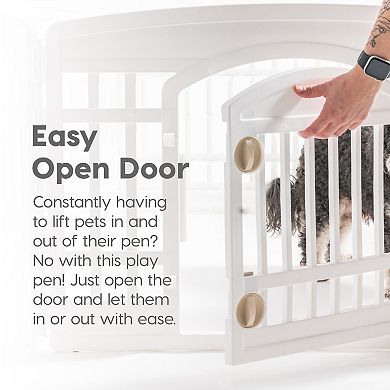 Iris 24-in. Exercise 10-panel pet Playpens with door